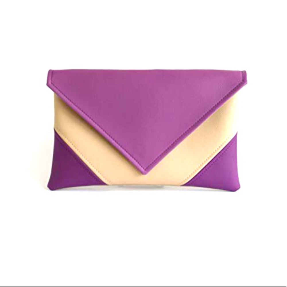 Purple clutch bag